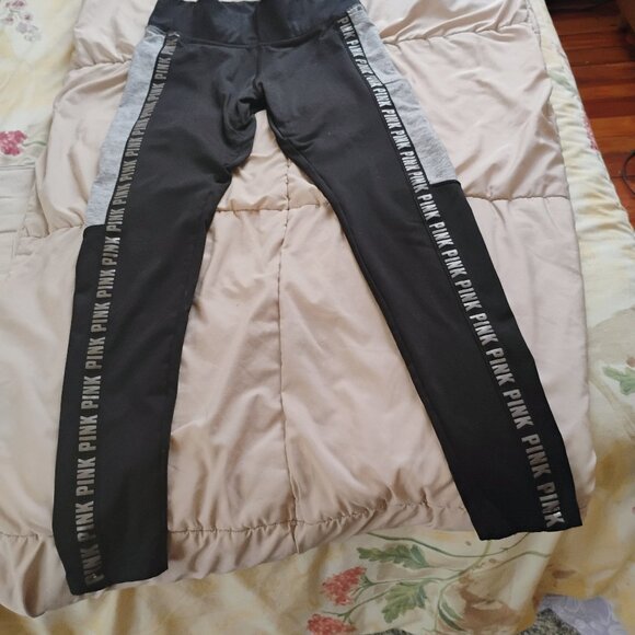 Victoria's Secret Pants - Women's Pink Leggings/black and grey